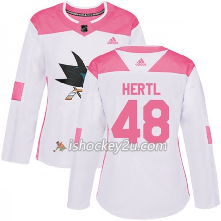 Dame NHL San Jose Sharks Trøje Tomas Hertl 48 Adidas 2017-2018 Hvid Lyserød Fashion Authentic Dame NHL San Jose Sharks Trøje Tomas Hertl 48 Adidas 2017-2018 Hvid Lyserød Fashion Authentic